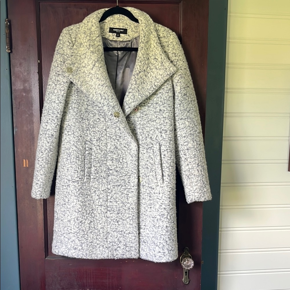 Kenneth Cole New York Gray Teddy Jacket with Textured Finish